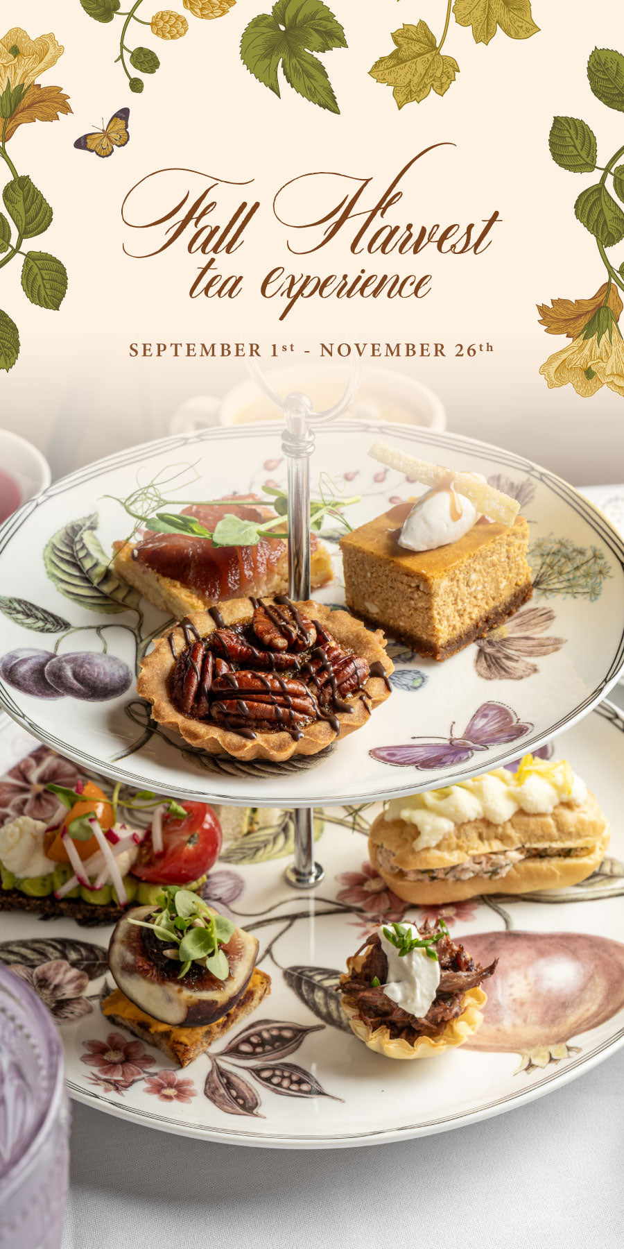Fall Tea Banner showing tea plate.