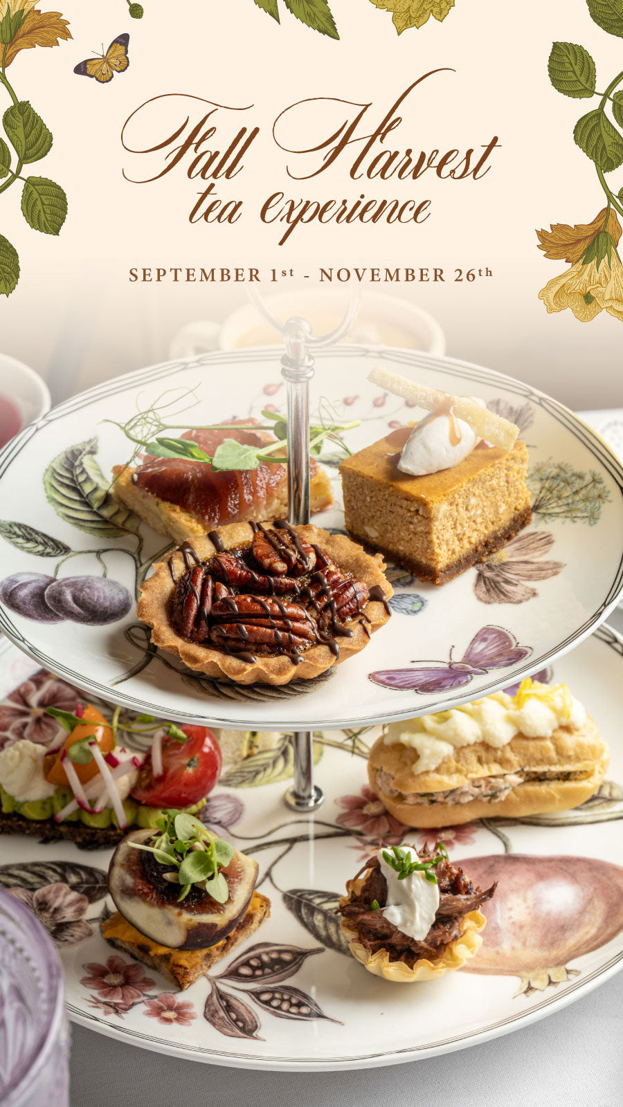 Fall Tea Banner showing tea plate.