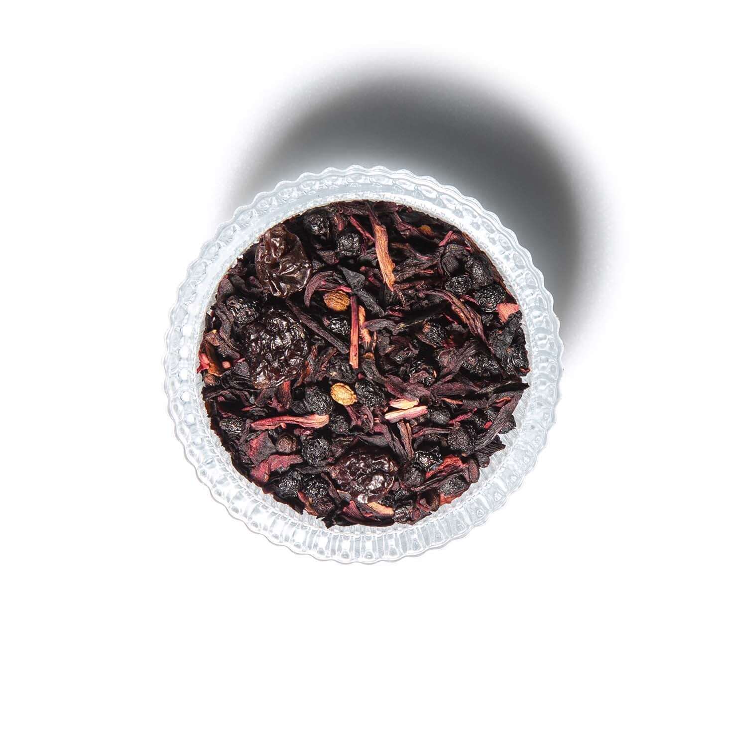 Berry Berry loose leaf tea in a ramekin