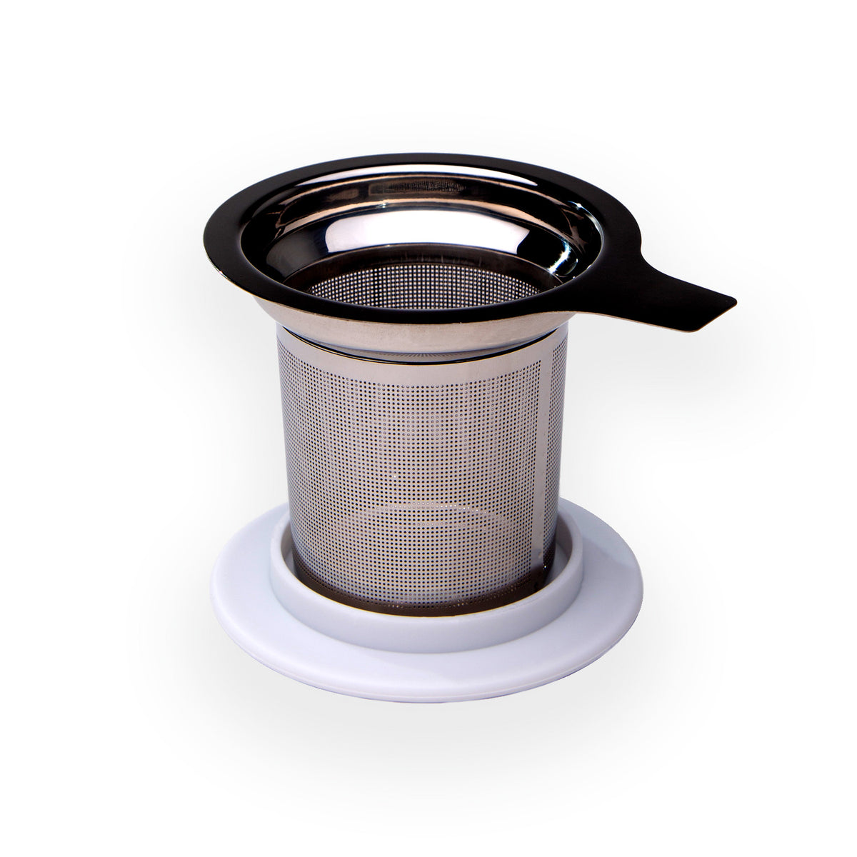 The Tea House Tea Infuser Front View Sitting on Coaster Top