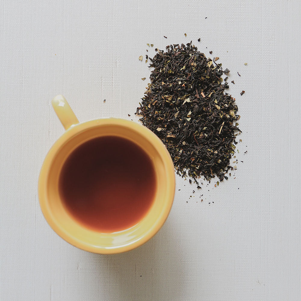 Brewed Black Tea With Tea Leaves