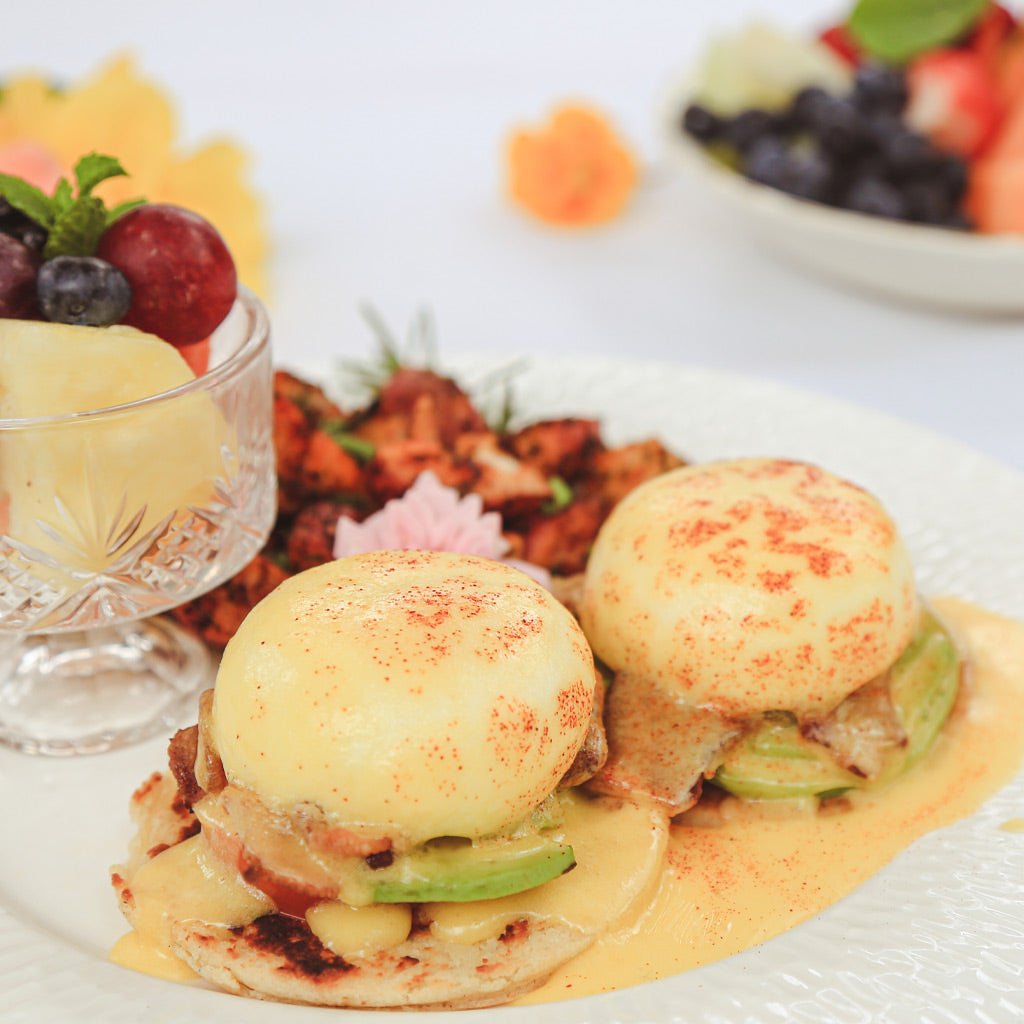 California Eggs Benedict at The Tea House on Los Rios