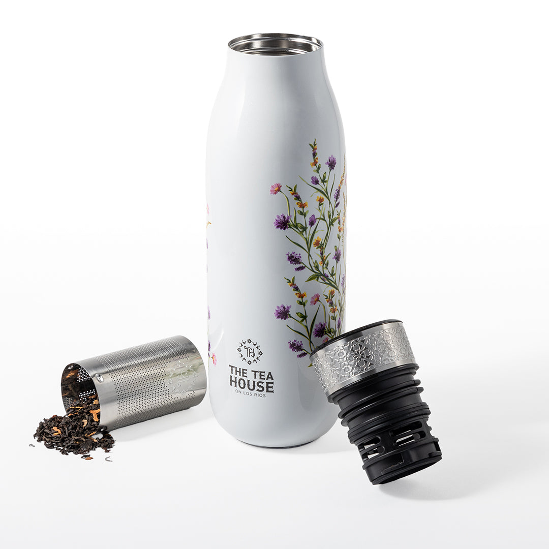 Tea Infuser Flask, Insulated bottle with infuser and leak proof cap