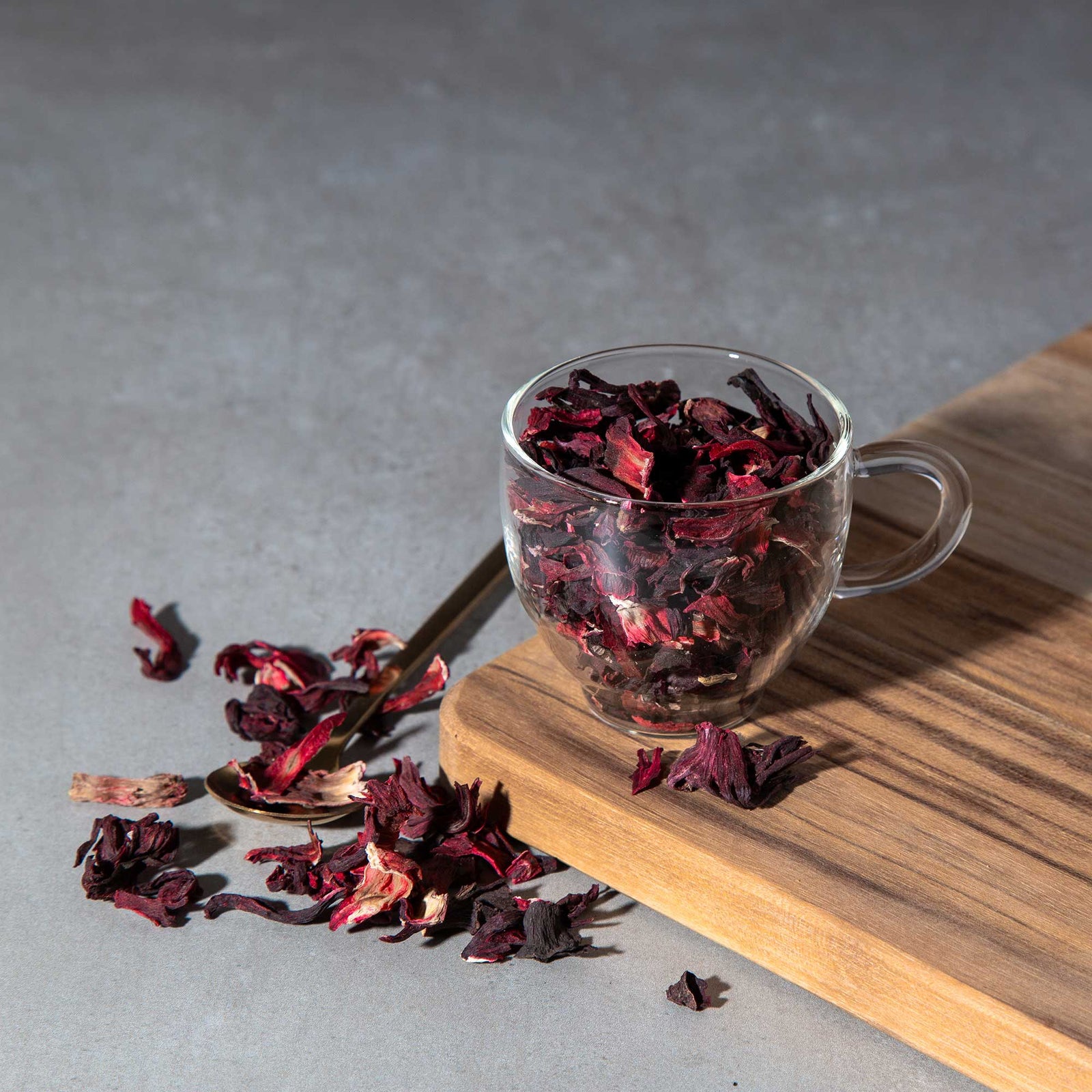 Herbal tea - Hibiscus loose leaf in a small tea cup